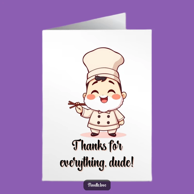 Free Printable Sushi Thank You Card: Giggling Chef Expressing Sincere Gratitude