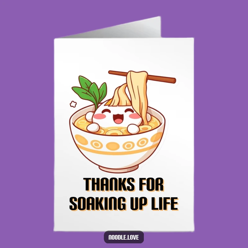 Free Printable Thank You Card: Splashing Ramen Joy, Cute Funny Downloadable Gift