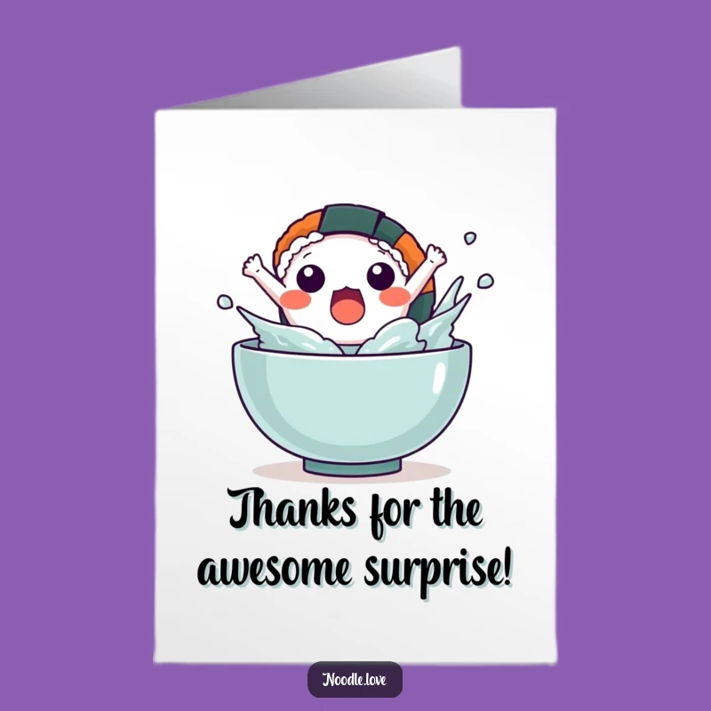 Free Printable Thank You Card: Sushi Splash Surprise, Funny Downloadable Gift!