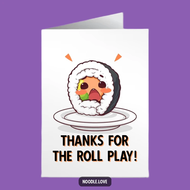 Free Printable Thank You Sushi Card: Funny Roll Down Gift