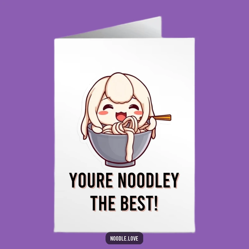 Funny Free Printable Thank You Card: Slurping Udon Noodle, Witty Downloadable Gift!