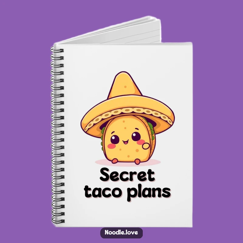 Funny Kawaii Taco Sombrero Notebook - Humorous Journal Gift