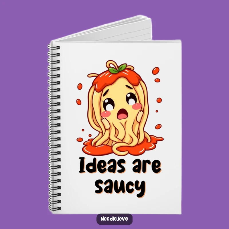 Funny Noodle Notebook: Excited Splatter Character, Perfect Funny Gift for Foodie Notes