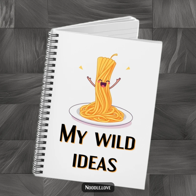 Funny Spaghetti Notebook: A joyful strand of spaghetti leaping off its plate, ready for recipe notes.