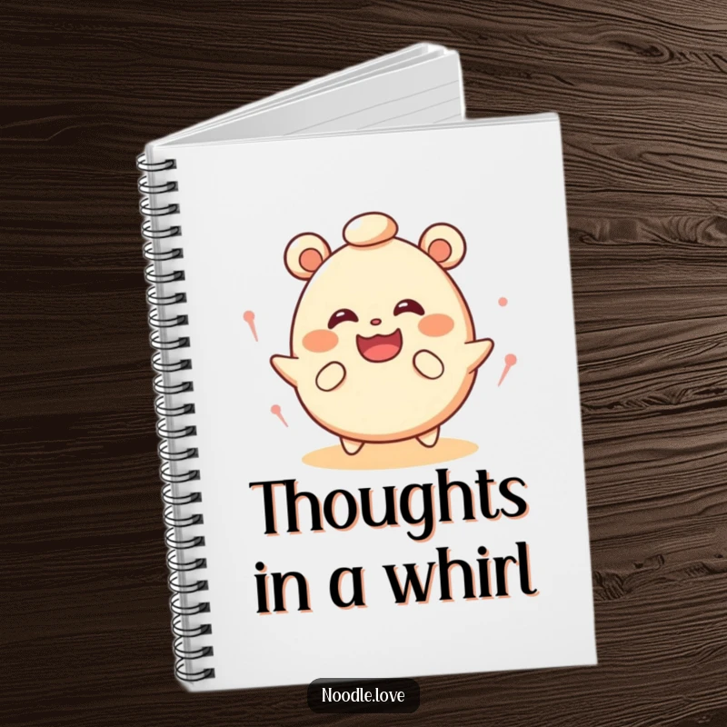Funny Dizzy Bao Bun Notebook: A bao bun spins with dizzy eyes, perfect for a funny gift for note-takers.