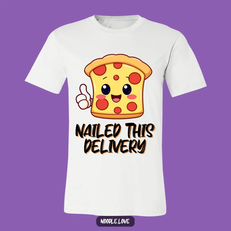 Funny Kawaii Pizza T-Shirt: Delightful Thumbs Up Slice Tee for Foodies