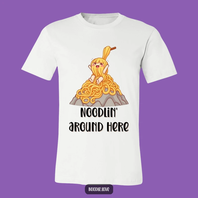Funny Noodle Slide Tee: Gleeful Mountain Character - Great Funny Gift!