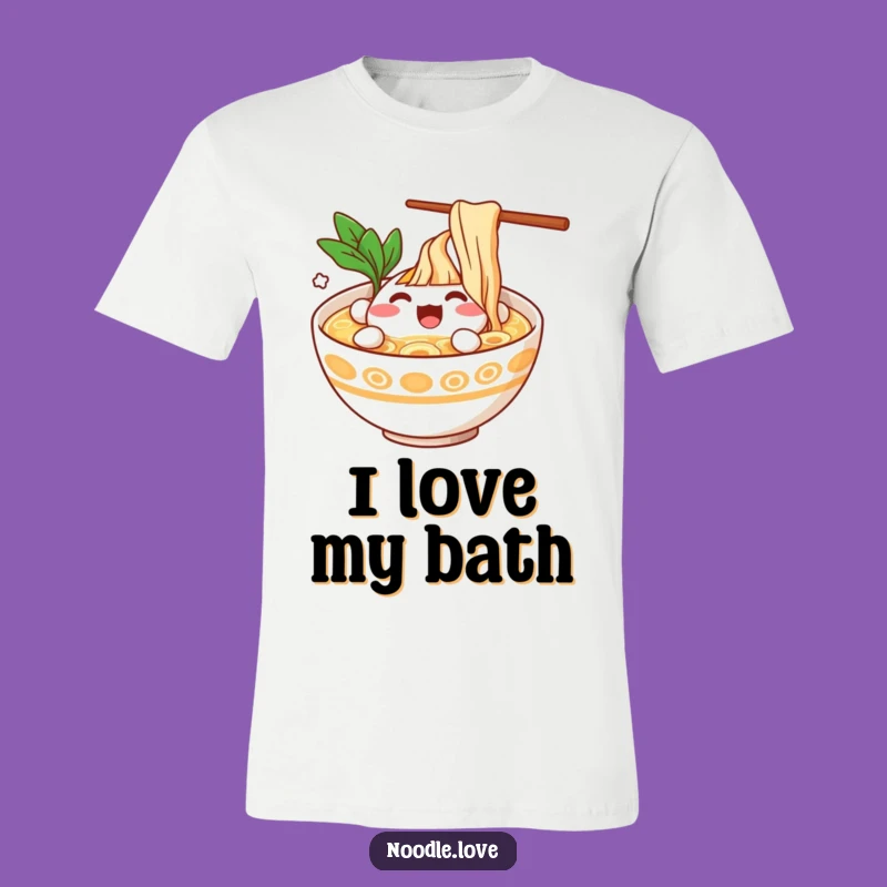 Funny Ramen Bowl Splash T-Shirt - Happy Noodle Bath Tee, Best Funny Gift!
