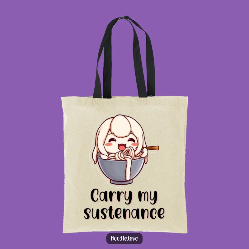 Funny Udon Noodle Tote Bag: Self-Slurping Design, Practical Humorous Gift