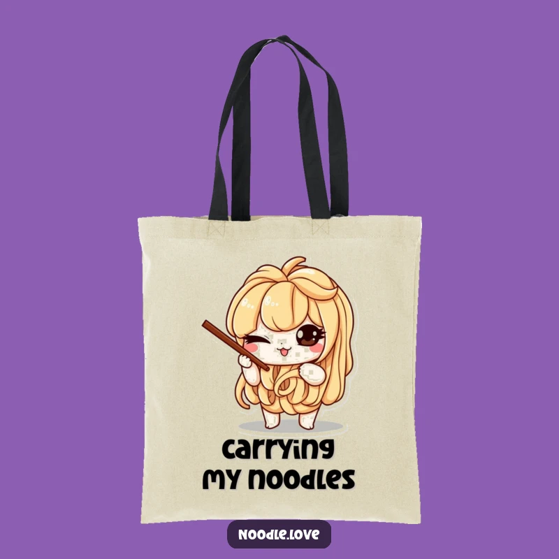 Funny Noodle Wink Tote: Mischievous Chopsticks Bag Gift