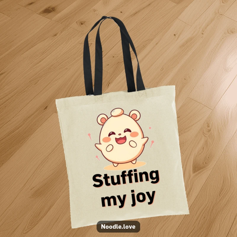Funny Dizzy Bao Bun Tote Bag: A bao bun spins with dizzy eyes, filled with joy, a fun and funny gift.