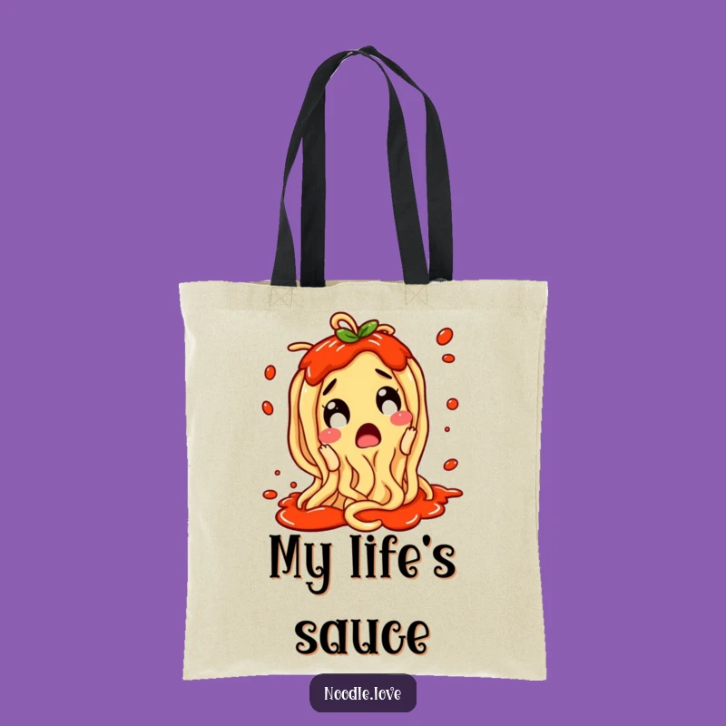 Funny Noodle Tote Bag: Excitement Splatter Design, Practical Funny Gift for Foodies