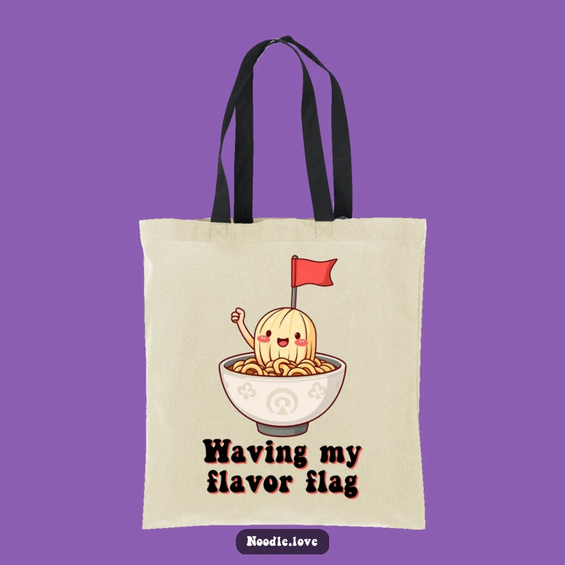 Funny Ramen Noodle Flag Tote: Stylish & Humorous Bag for Everyday Adventures